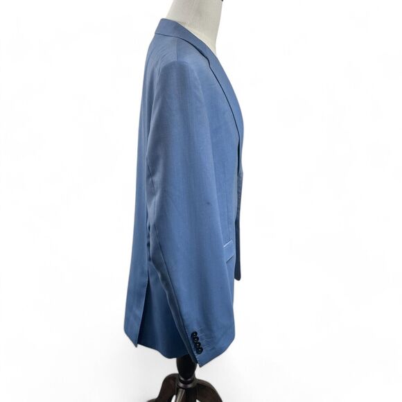 Tiglio Luxe 100% Wool Blue Sangria Jacket Blazer 48R Viscose Paisley Lining - Picture 5 of 13